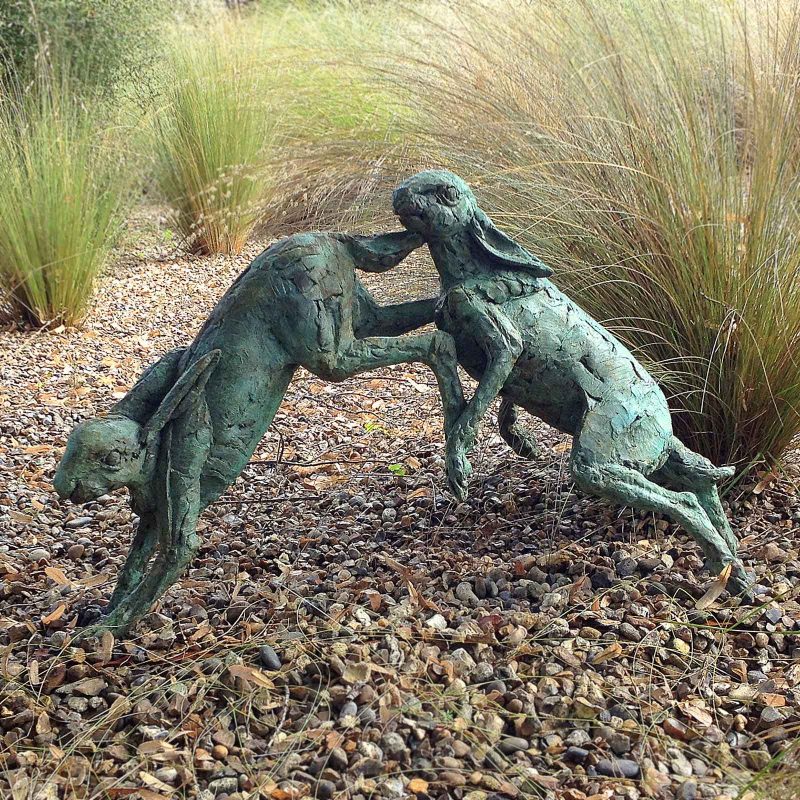 Mad March - life size hares sculpture