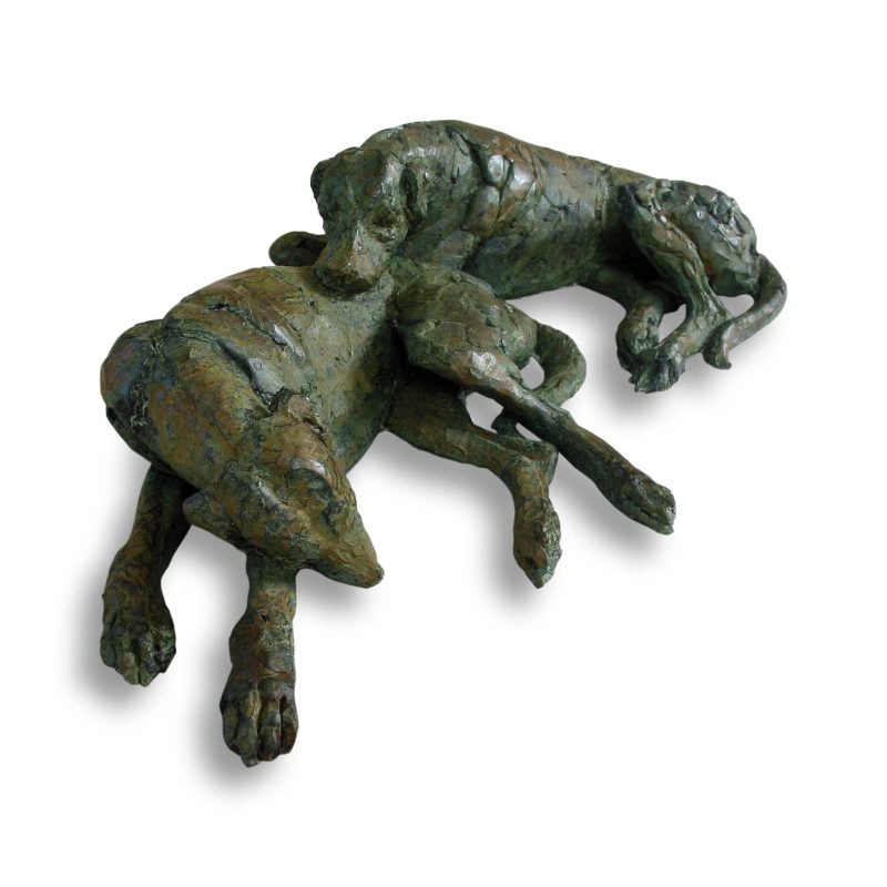 To run with Lions - Rhodesian Ridgeback pair sculpture