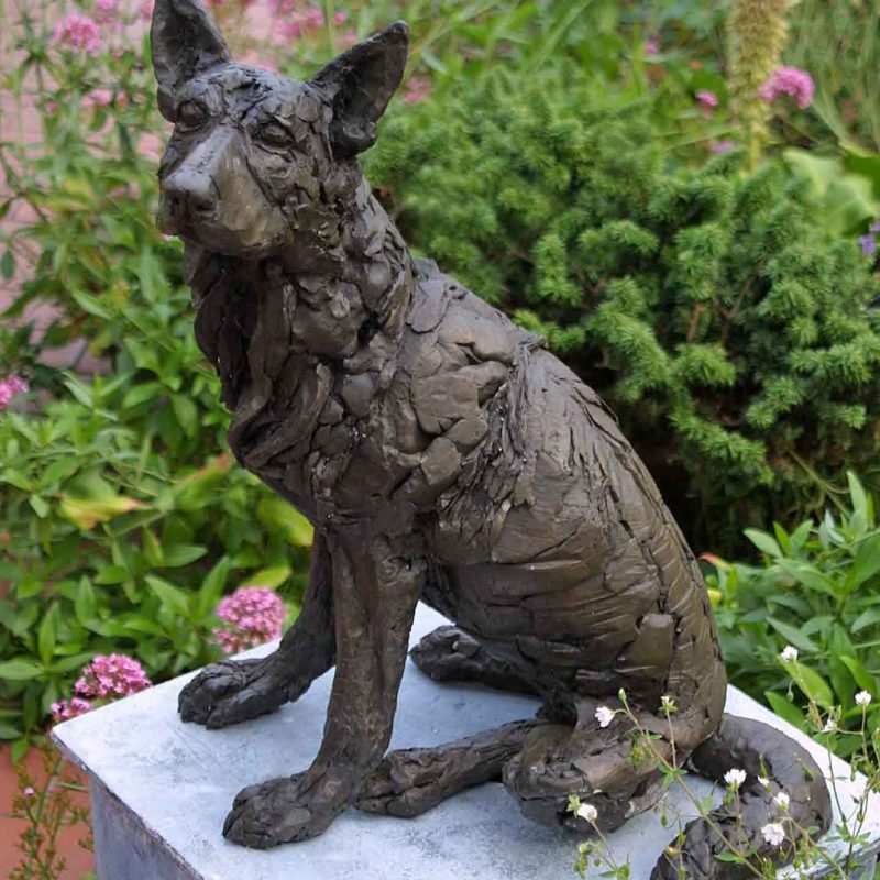 To Sit and Stare - German Shepherd sculpture