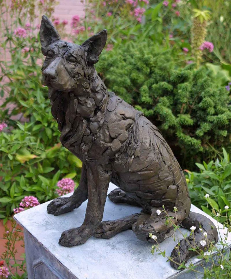 To Sit and Stare - German Shepherd sculpture